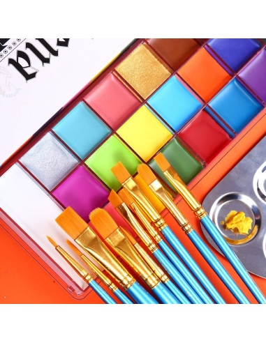 Set de Pintura Facial UCANBE Athena 20 Colores + 10 Pinceles