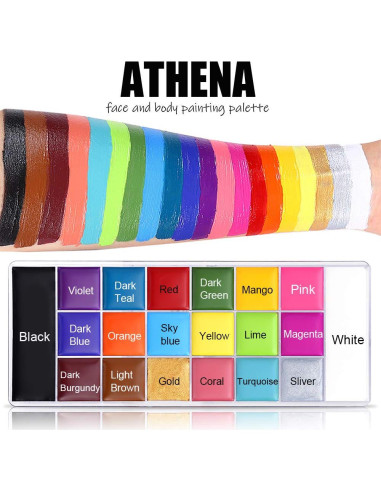 Set de Pintura Facial UCANBE Athena 20 Colores + 10 Pinceles