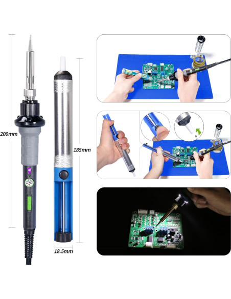 YIHUA 947-V Kit de Soldador 60W con 3 Luces LED YIHUA 947-V Kit de Soldador 60W con 3 Luces LED