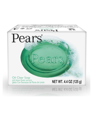 Jabón Pears Oil Clear 125 g con Extractos de Flor de Limón - 2 Paquetes
