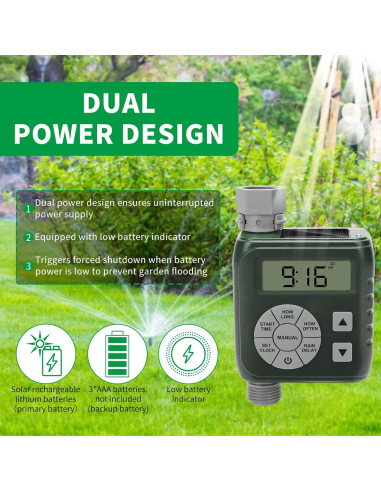 Temporizador de Riego Zuomeng ZM-109 Verde Programable