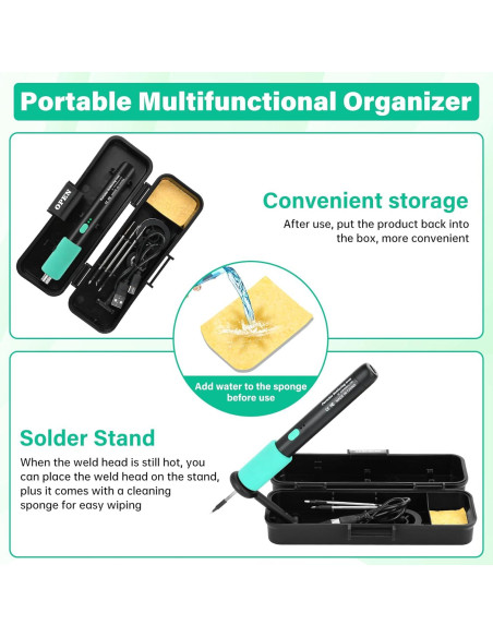 Soldador Inalámbrico Qyvorae USB 1100mAh 3 Temperaturas Soldador Inalámbrico Qyvorae USB 1100mAh 3 Temperaturas