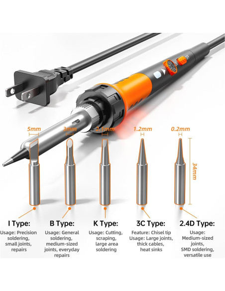 Kit de Soldador MEAKEST 60W con Temperatura Ajustable Kit de Soldador MEAKEST 60W con Temperatura Ajustable