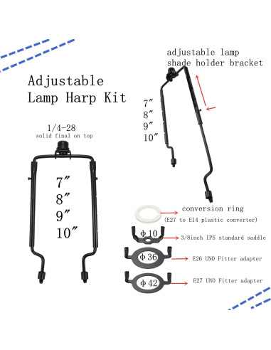 Kit Soporte Lámpara Ajustable Tsnamay 2 Conjuntos Negro