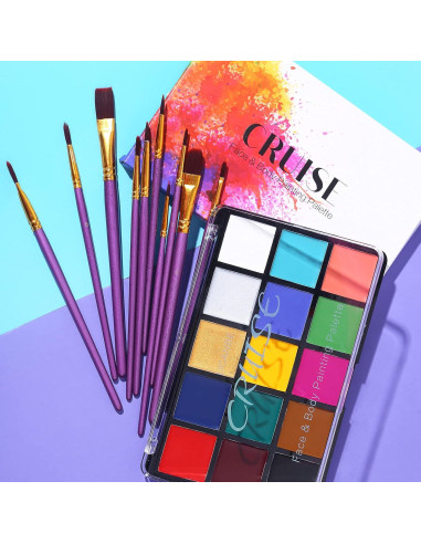 Set de Pintura Facial UCANBE 15 Colores y 10 Pinceles