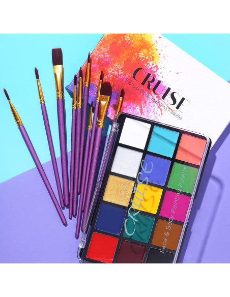 Set de Pintura Facial UCANBE 15 Colores y 10 Pinceles Set de Pintura Facial UCANBE 15 Colores y 10 Pinceles