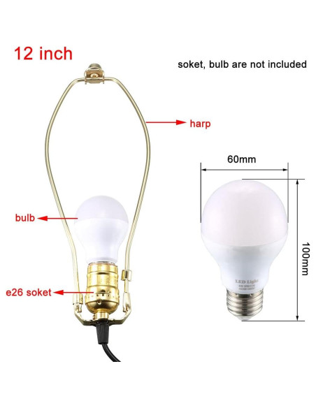 Arpa de Lámpara uxcell 30,48 cm Latón Pulido Moderno Arpa de Lámpara uxcell 30,48 cm Latón Pulido Moderno