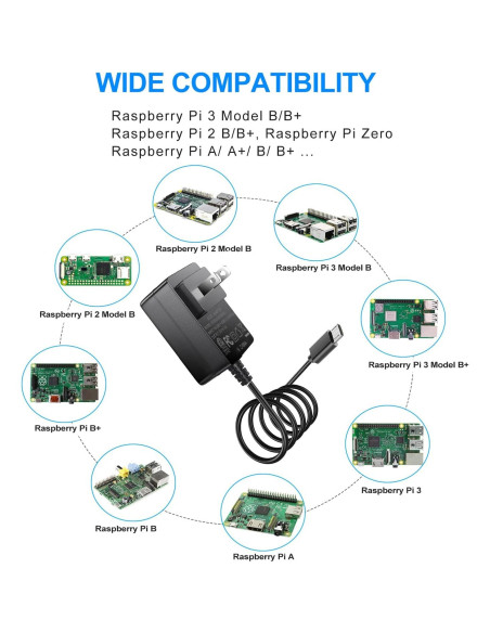Fuente de Alimentación SoulBay 5V 3A para Raspberry Pi Fuente de Alimentación SoulBay 5V 3A para Raspberry Pi