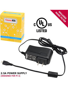 Fuente de Alimentación CanaKit 5V 2.5A para Raspberry Pi 3 B+ 2