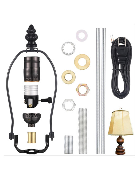 Kit de Reparación de Lámpara Baquler 3 Vías Negro 2 Piezas Kit de Reparación de Lámpara Baquler 3 Vías Negro 2 Piezas