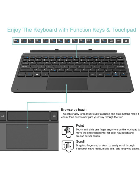 Teclado Bluetooth Arteck para Surface Go 4/3/2 Ultra Delgado Teclado Bluetooth Arteck para Surface Go 4/3/2 Ultra Delgado
