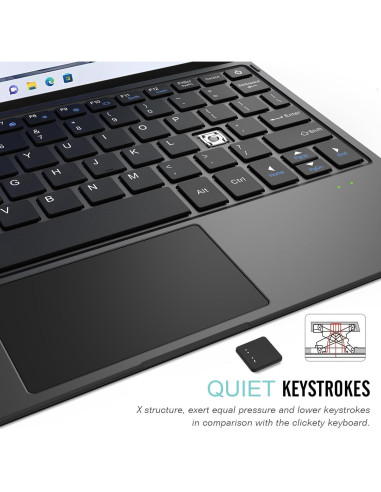 Teclado Bluetooth Arteck para Surface Go 4/3/2 Ultra Delgado