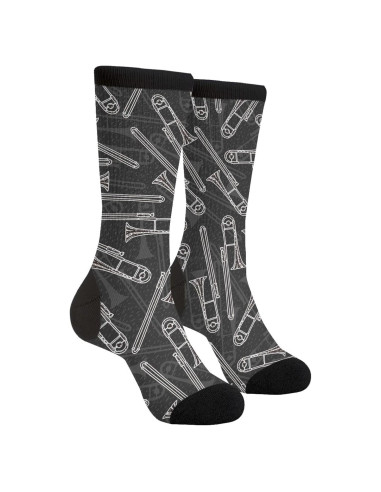 Calcetines Crew Divertidos YISHOW Unisex 40 cm Blanco y Negro