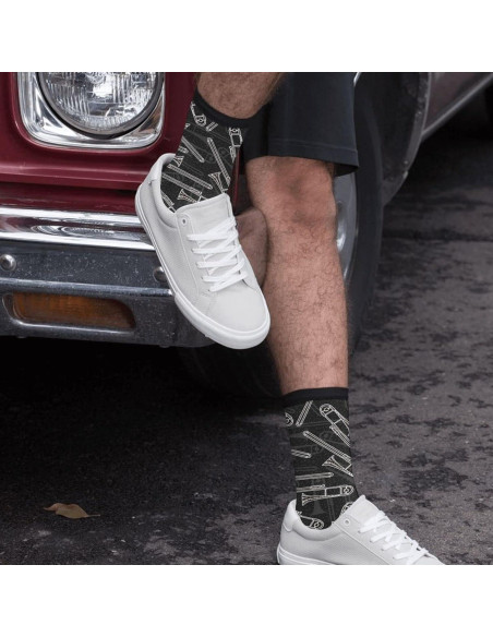 Calcetines Crew Divertidos YISHOW Unisex 40 cm Blanco y Negro Calcetines Crew Divertidos YISHOW Unisex 40 cm Blanco y Negro