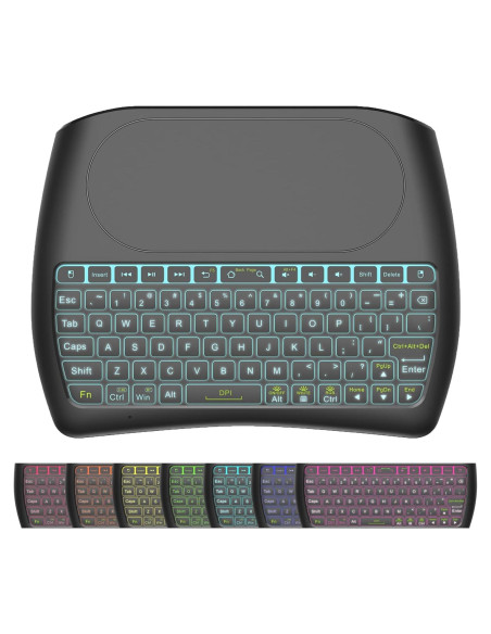 Mini Teclado Bluetooth D8 Inalámbrico con Touchpad Retroiluminado Mini Teclado Bluetooth D8 Inalámbrico con Touchpad Retroiluminado