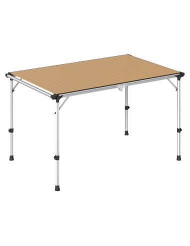Mesa de Camping Plegable Outsunny 130x80 cm Aluminio Ajustable