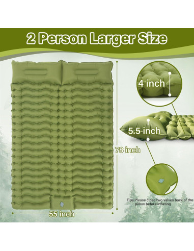 Colchoneta Autoinflable Depotner Doble 198x140 cm 10 cm Grosor