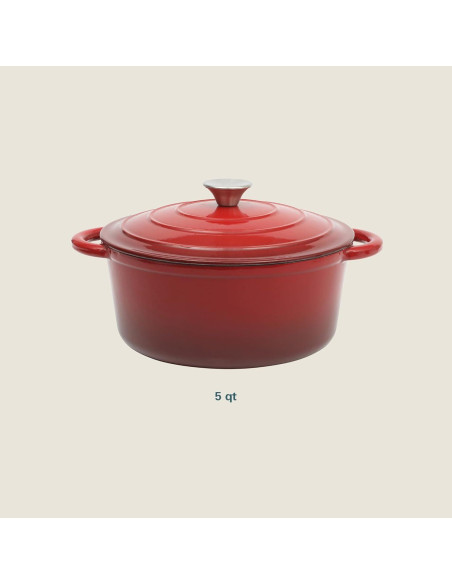 Olla Holandesa Gibson Home 5 Litros Hierro Fundido Rojo Olla Holandesa Gibson Home 5 Litros Hierro Fundido Rojo