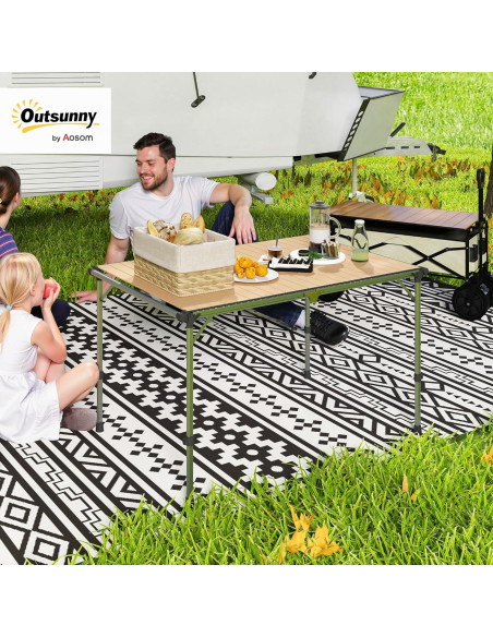 Mesa de Camping Plegable Outsunny 130x80 cm Aluminio Ajustable Mesa de Camping Plegable Outsunny 130x80 cm Aluminio Ajustable
