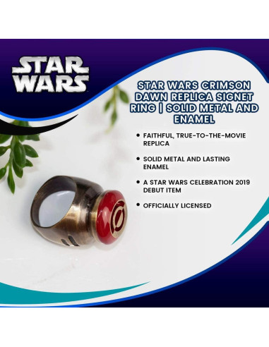 Anillo de Signet Crimson Dawn Star Wars | Metal Sólido