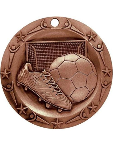Medalla de Fútbol Oro Decade Awards 7.62 cm con Cinta Estrellas y Rayas