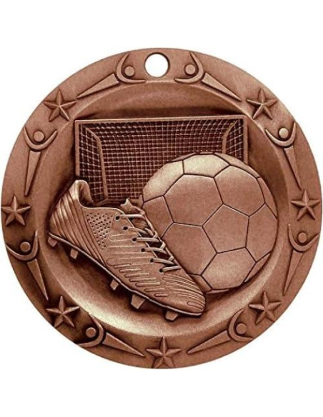 Medalla de Fútbol Oro Decade Awards 7.62 cm con Cinta Estrellas y Rayas Medalla de Fútbol Oro Decade Awards 7.62 cm con Cinta Estrellas y Rayas