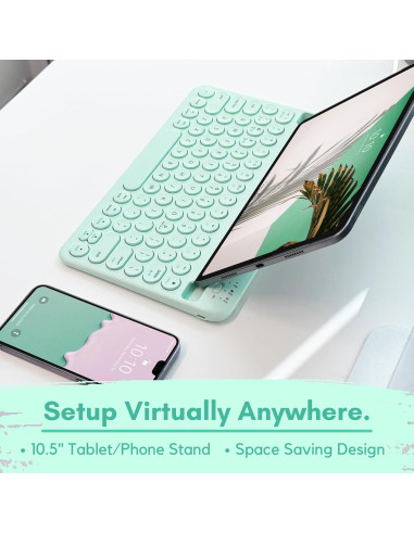 Teclado Bluetooth Macally para iPad y iPhone - Verde Menta