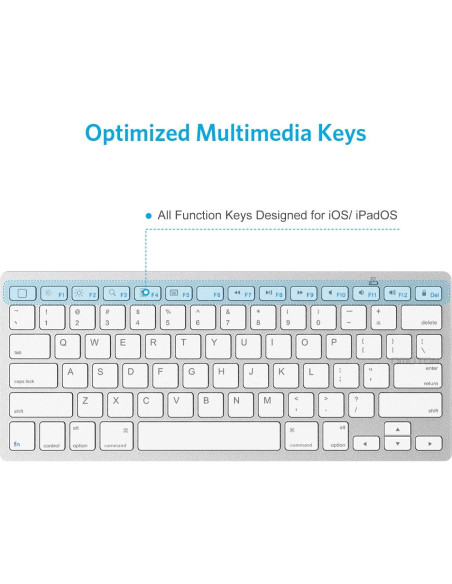 Teclado Bluetooth OMOTON para iPad 10.2 y Pro, Blanco Teclado Bluetooth OMOTON para iPad 10.2 y Pro, Blanco