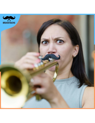 Brasstache Original 2.0 - Bigote Clip-on para Trompeta