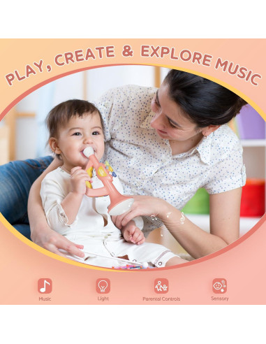 Trompeta Contixo KT2 Rosa Musical para Niños - Volumen Ajustable