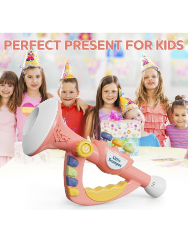 Trompeta Contixo KT2 Rosa Musical para Niños - Volumen Ajustable