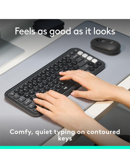 Teclado Inalámbrico Logitech POP ICON Teclas - Grafito y Blanco Teclado Inalámbrico Logitech POP ICON Teclas - Grafito y Blanco