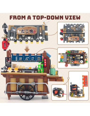 Conjunto de Construcción Tienda de Takoyaki HIGH GODO 951 Piezas