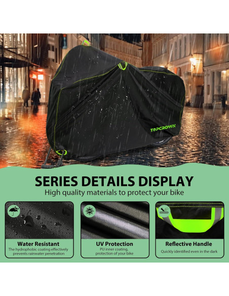 Cubierta de Bicicleta Topcrown XL Impermeable para 1 Bicicleta Cubierta de Bicicleta Topcrown XL Impermeable para 1 Bicicleta