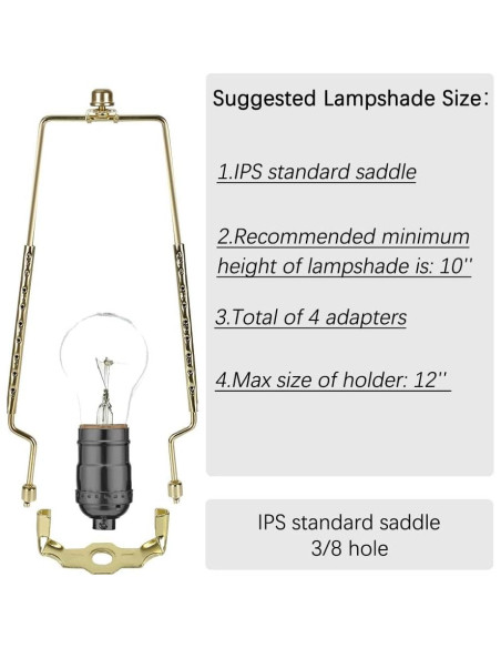 Soporte de Pantalla de Lámpara ALUCSET Ajustable 20-30 cm Soporte de Pantalla de Lámpara ALUCSET Ajustable 20-30 cm