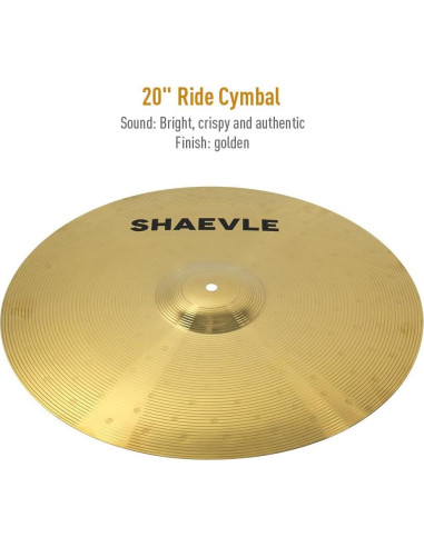 Set de Platillos para Batería SHAEVLE 5 Piezas Dorado