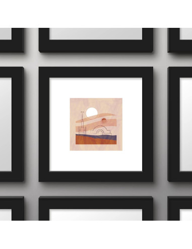 Arte de Pared Star Wars Tatooine Trends 30x30 cm Marco Negro