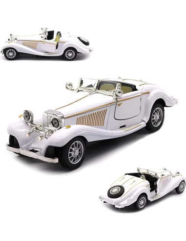 Coche Clásico Antiguo PUXU 1:28 Retroceso Blanco 16.8cm