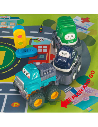Juguetes de Camión Grande ALASOU con Alfombrilla y 6 Coches