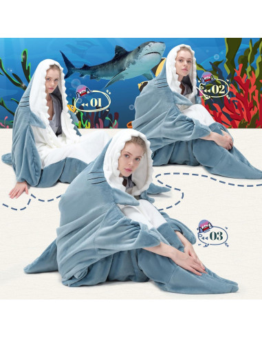 Manta de Tiburón Touchat XL Franela Suave y Acogedora