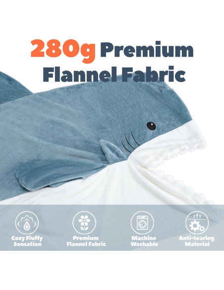 Manta de Tiburón Touchat XL Franela Suave y Acogedora Manta de Tiburón Touchat XL Franela Suave y Acogedora