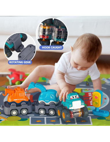 Juguetes de Camión Grande ALASOU con Alfombrilla y 6 Coches