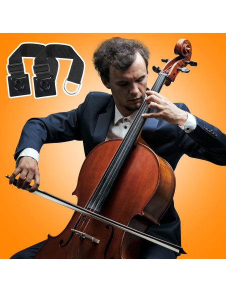 Paquete de 2 Anclajes Antideslizantes para Cello con Correa Ajustable Paquete de 2 Anclajes Antideslizantes para Cello con Correa Ajustable