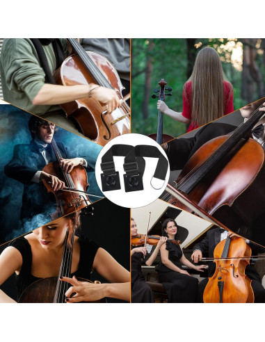 Paquete de 2 Anclajes Antideslizantes para Cello con Correa Ajustable