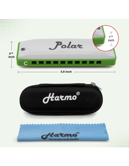 Armónica Diatónica Harmo Melodía Polar Clave de C 2 Octavas Armónica Diatónica Harmo Melodía Polar Clave de C 2 Octavas