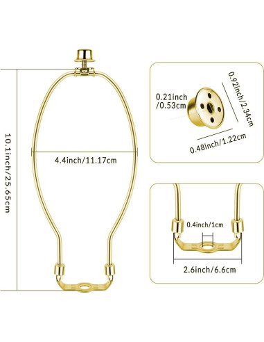 Soporte de Pantalla de Lámpara Yuntop 10" Dorado Pulido