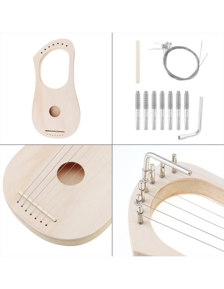 Kit de Arpa Lyre OriGlam 7 Cuerdas de Madera de Álamo Kit de Arpa Lyre OriGlam 7 Cuerdas de Madera de Álamo