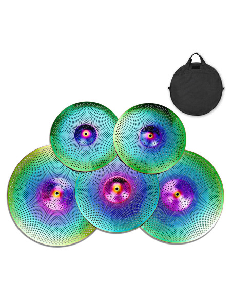 Set de Platillos Silenciosos CYMBALS 14-20" Arcoíris 5 Pcs Set de Platillos Silenciosos CYMBALS 14-20" Arcoíris 5 Pcs