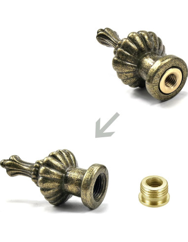 Tapa de Finial de Lámpara ECUDIS Bronce Antiguo Paquete 2