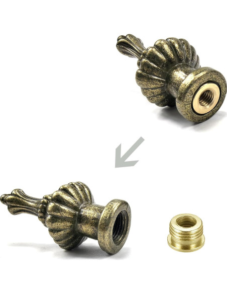 Tapa de Finial de Lámpara ECUDIS Bronce Antiguo Paquete 2 Tapa de Finial de Lámpara ECUDIS Bronce Antiguo Paquete 2